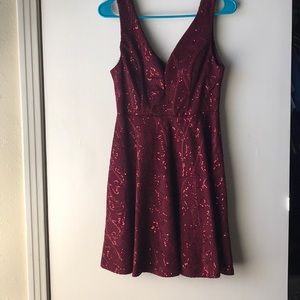 Maroon Sequin Dress